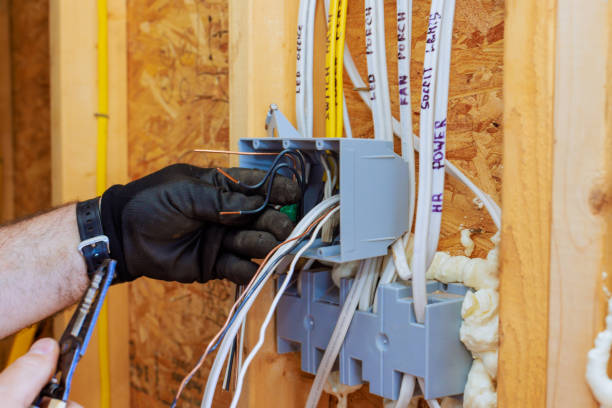 Electrician working on wiring panel